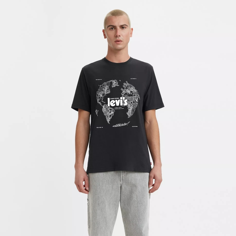 Levi's Relaxed Fit Short Sleeve Graphic T Shirt Black Size XS